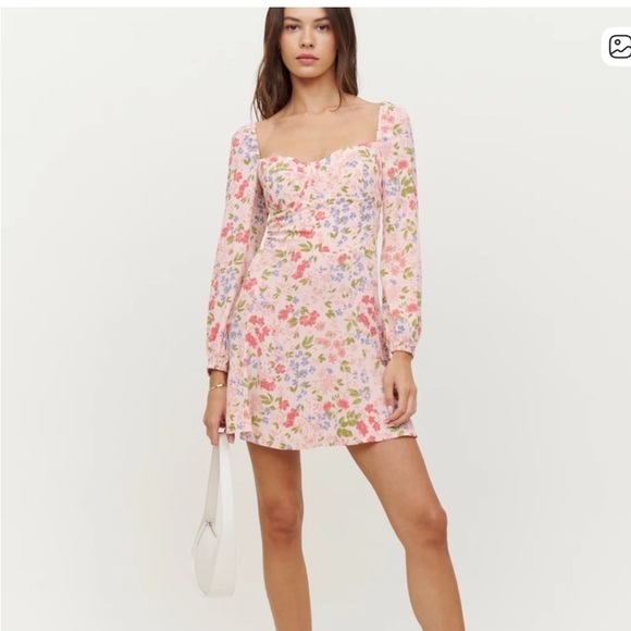 Reformation Mochi dress pink Esmee floral print size 8 - Picture 4 of 10